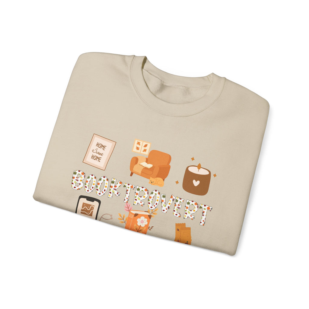 Cozy Booktrovert-Themed Crewneck Sweatshirt - Perfect for Home, Gifts, Birthdays, or Chill Days, Cute & Comfy!