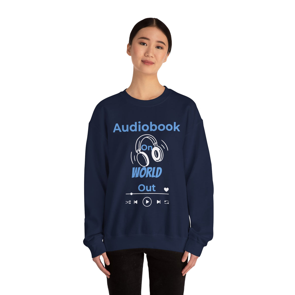 Audiobook Lover's Crewneck Sweatshirt, Cozy Gift for Bookworms, Relaxing Hoodie for Readers, Perfect for Holidays, Unisex Literary Apparel