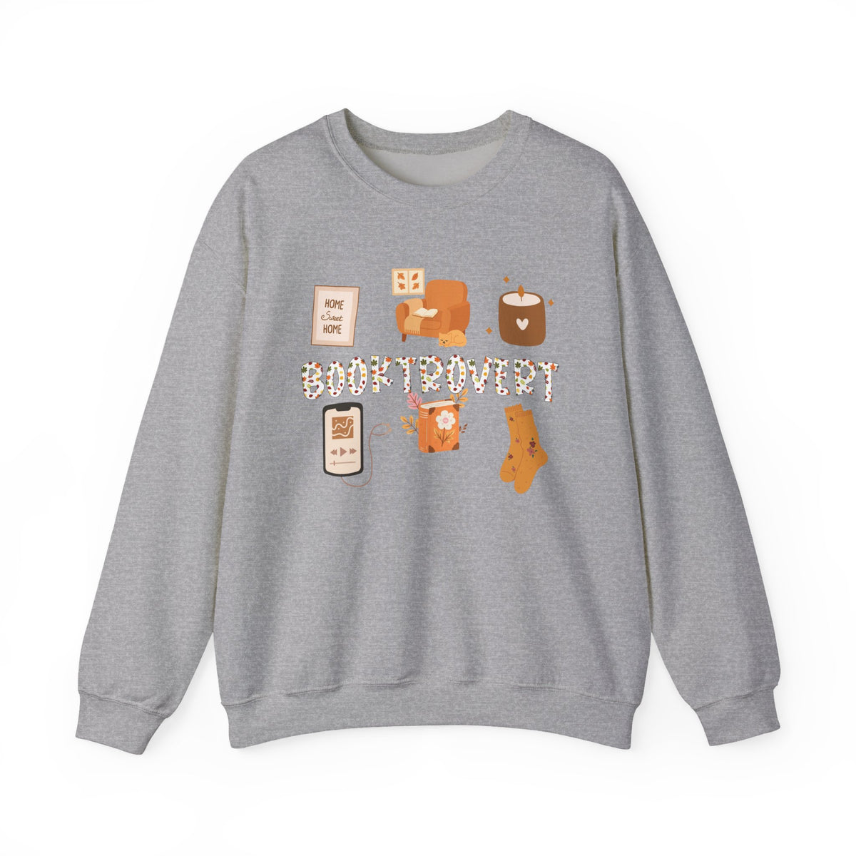 Cozy Booktrovert-Themed Crewneck Sweatshirt - Perfect for Home, Gifts, Birthdays, or Chill Days, Cute & Comfy!