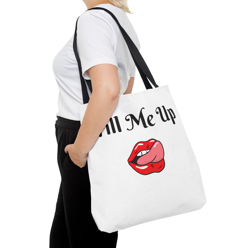 Whimsical Tote Bag Fill Me Up, Books Lover Gift, Cute Canvas Tote