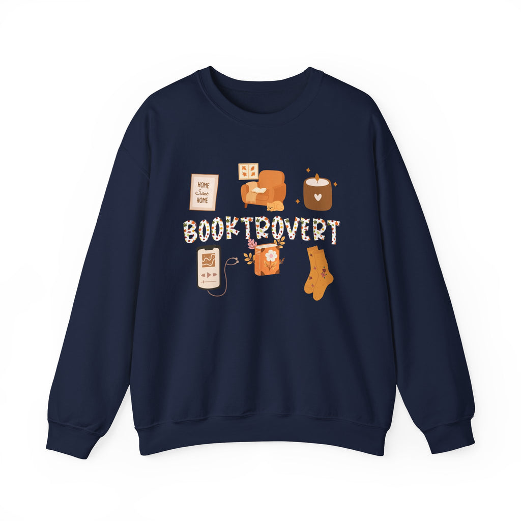 Cozy Booktrovert-Themed Crewneck Sweatshirt - Perfect for Home, Gifts, Birthdays, or Chill Days, Cute & Comfy!