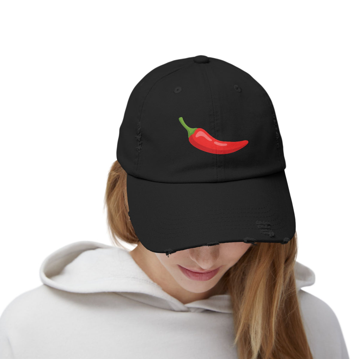 Red Chili Pepper 'Spicy Book' Distressed Cap