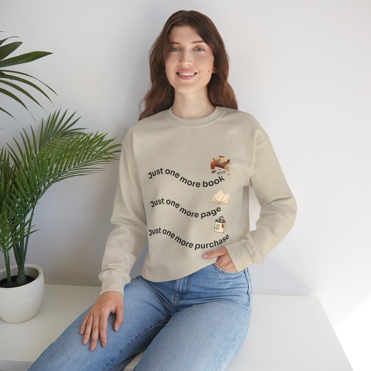 Reading Lover's Crewneck Sweatshirt, Cozy Literary Gift, Bookworm Apparel, Gift for Book Lovers, Cute Sweatshirt for Holidays, Just [...]