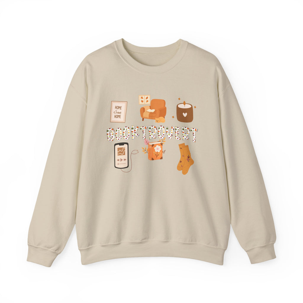 Cozy Booktrovert-Themed Crewneck Sweatshirt - Perfect for Home, Gifts, Birthdays, or Chill Days, Cute & Comfy!