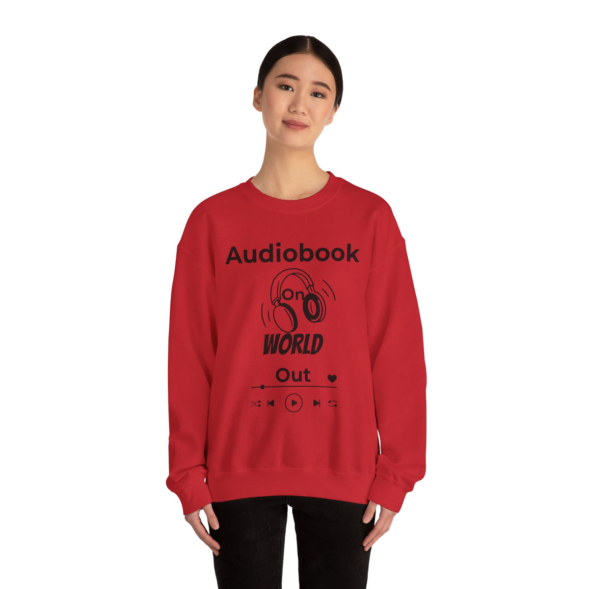 Audiobook Lover's Crewneck Sweatshirt, Cozy Gift for Bookworms, Relaxing Hoodie for Readers, Perfect for Holidays, Unisex Literary Apparel