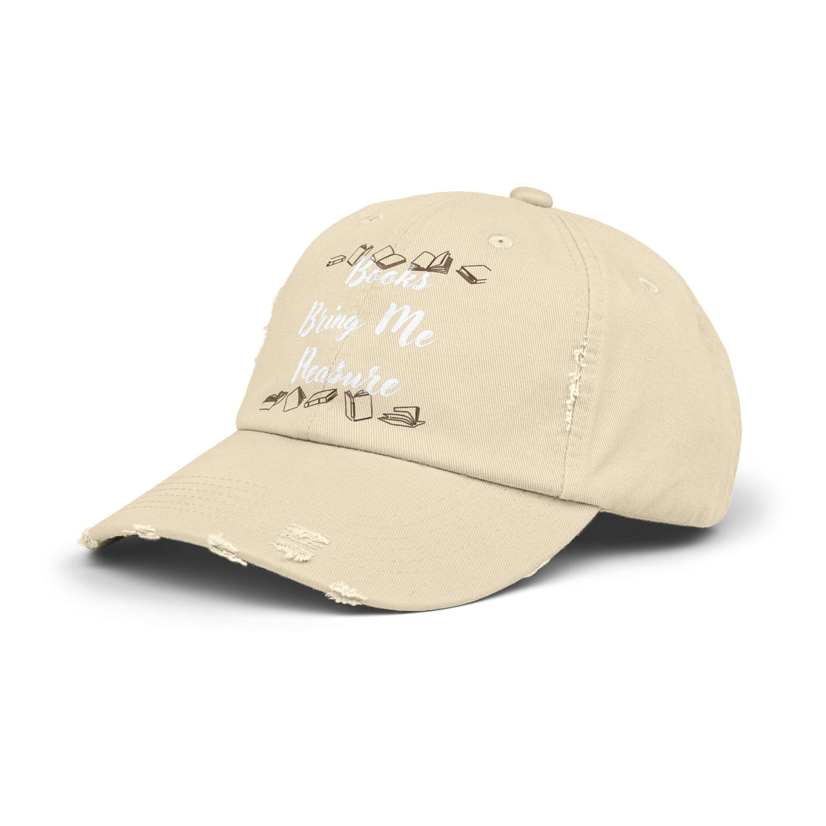 Books Bring Me Pleasure Distressed Cap — Reading Lover Baseball Hat