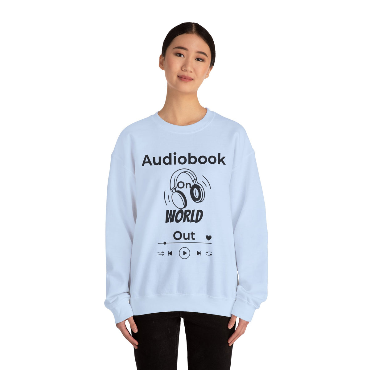 Audiobook Lover's Crewneck Sweatshirt, Cozy Gift for Bookworms, Relaxing Hoodie for Readers, Perfect for Holidays, Unisex Literary Apparel
