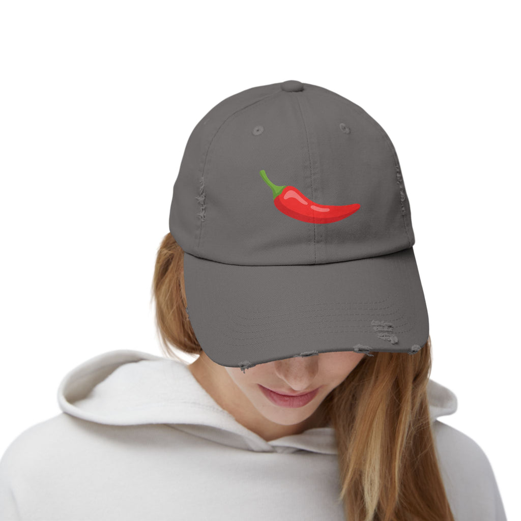 Red Chili Pepper 'Spicy Book' Distressed Cap