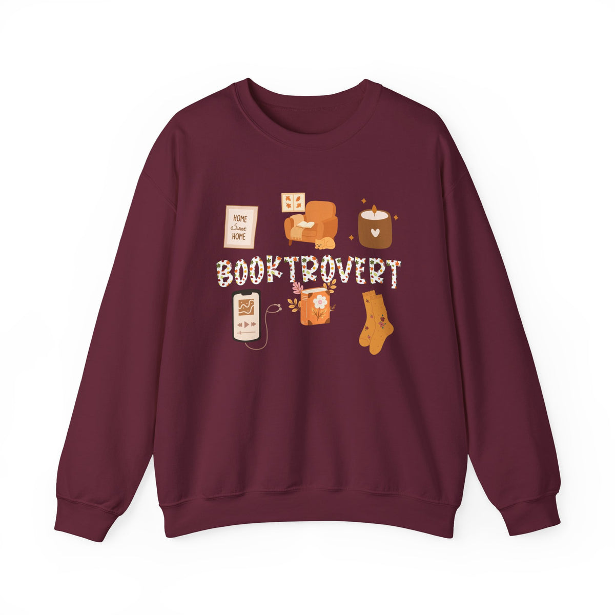 Cozy Booktrovert-Themed Crewneck Sweatshirt - Perfect for Home, Gifts, Birthdays, or Chill Days, Cute & Comfy!