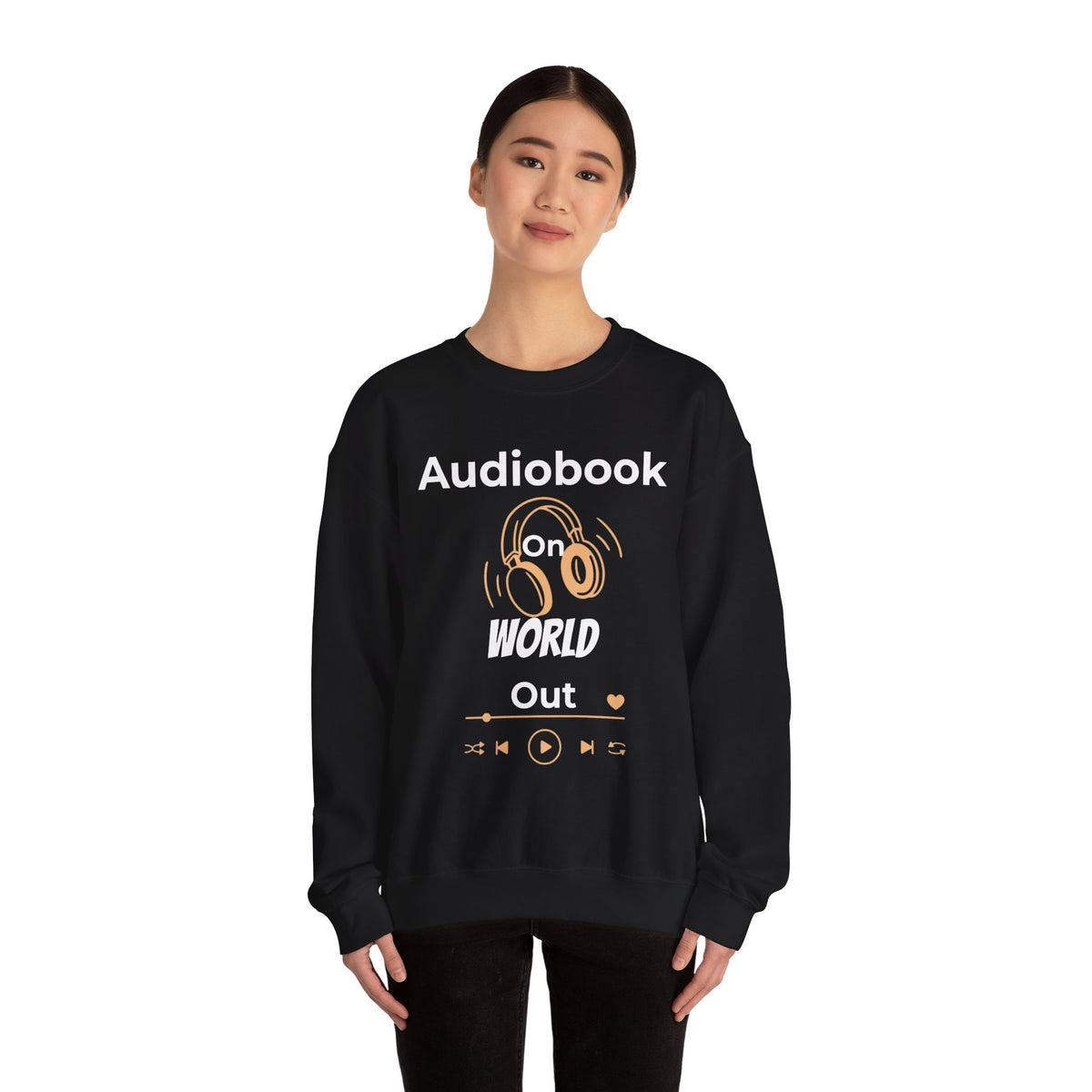 Audiobook Lover's Crewneck Sweatshirt, Cozy Gift for Bookworms, Relaxing Hoodie for Readers, Perfect for Holidays, Unisex Literary Apparel