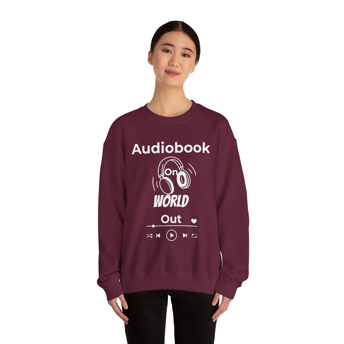 Audiobook Lover's Crewneck Sweatshirt, Cozy Gift for Bookworms, Relaxing Hoodie for Readers, Perfect for Holidays, Unisex Literary Apparel
