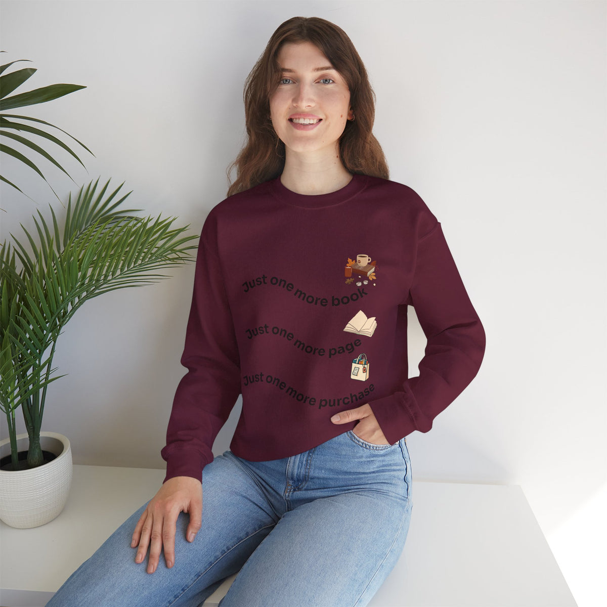 Reading Lover's Crewneck Sweatshirt, Cozy Literary Gift, Bookworm Apparel, Gift for Book Lovers, Cute Sweatshirt for Holidays, Just [...]