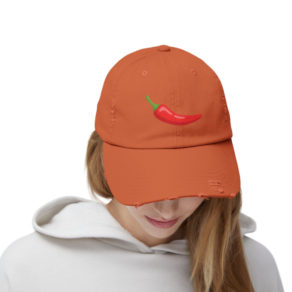 Red Chili Pepper 'Spicy Book' Distressed Cap